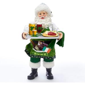 Kurt Adler 10.5-Inch Fabrich Musical Irish Chef Santa