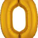Anagram Number 0 Gold Foil Balloon, 34"