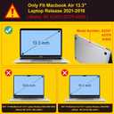 Mektron for MacBook Air 13 Inch Case 2022, 2021-2018 Release A2337 M1 A2179 A1932, Clear Plastic Hard Shell Cover with 13.3" Retina Display Touch ID, Clear Peach Fuzz