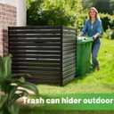 2 Panels No-Dig Metal Privacy Fence Screen, 48" H 48" W Outdoor Air Conditioner Fence, Rustproof AC Unit Cover to Hide Trash Bins, Pool Equipment Enclosure, Decorative Garden, Patio & Backyard