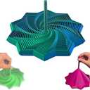 3D Printed Expanded Sensory Fidget Star, Fractal Fidget Hexagon with Handles, Colorful Whirling Spiral Design, 2025 New Star Shaped Fidget Star (B Type, Medium)