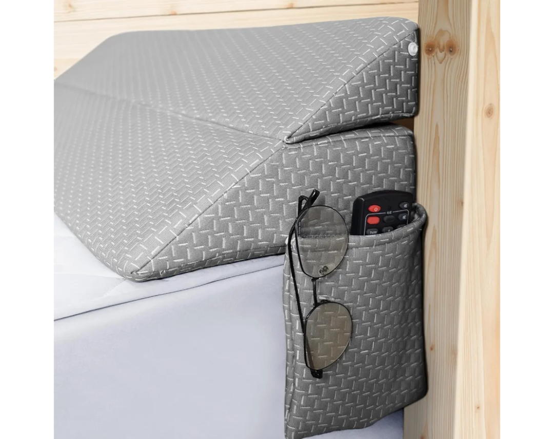 Bed Wedge Gap Filler,King Size 76" Foldable Bed Wedge Pillow Stopper, Upgraded Grey Noodle Pillow Wedge for Headboard Gap (King, Grey)