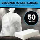 55-60 Gallon Clear Trash Bags | 50 Count | Large Clear Plastic Bags for Recycling, Garbage, and Commercial Use Fits 55 Gallon and 60 Gallon Trash Cans