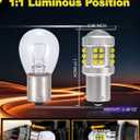 1156 LED Bulb for Turn Signal Tail Brake DRL Parking Light, BA15S 7506 1003 1141 P21W LED Bulbs 6500K Super Bright, Canbus Error Free 33-SMD 3030 Chips (2-Pack)