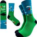 Talk Birdie to Me Novelty Funny Breathable Printed Cotton Socks, Unisex Cozy Knitted Crew Socks, Gifts for Golf Lover, Teens Men Dad Grandpa Outdoorsman Friend Bestie Coworker Boss Manager