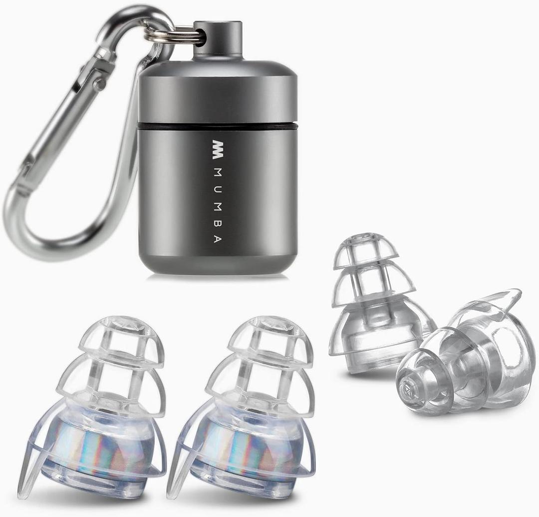 High Fidelity Concert Earplugs, Reusable Musicians Ear Plugs, 24dB Advanced Filter Technology Ear Protection for Music Festivals, DJs, Musicians (Silver)