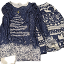 SWOMOG  Christmas Pajama Matching Sets Holiday Christmas Jammies Christmas PJs Matching Xmas Pjs for Adults Blue Christmas Tree Large