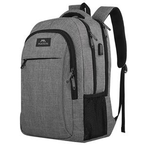MATEIN Travel Laptop Backpack, Business Anti Theft Slim Sturdy Laptops Backpack with USB Charging Port, Water Resistant College School Computer Bag Gift for Men & Women Fits 15.6 Inch Notebook, Grey