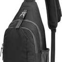 G4Free Sling Bag RFID Blocking Sling Backpack Crossbody Chest Bag Daypack for Hiking Travel(Black)