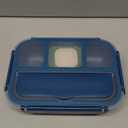 QQKO Bento Box Adult Lunch Box, Lunch Containers for Adults Men Women, Kids Lunch Boxes for School with 4 Compartments, Sauce Container, Utensils and Muffin Cups, Navy