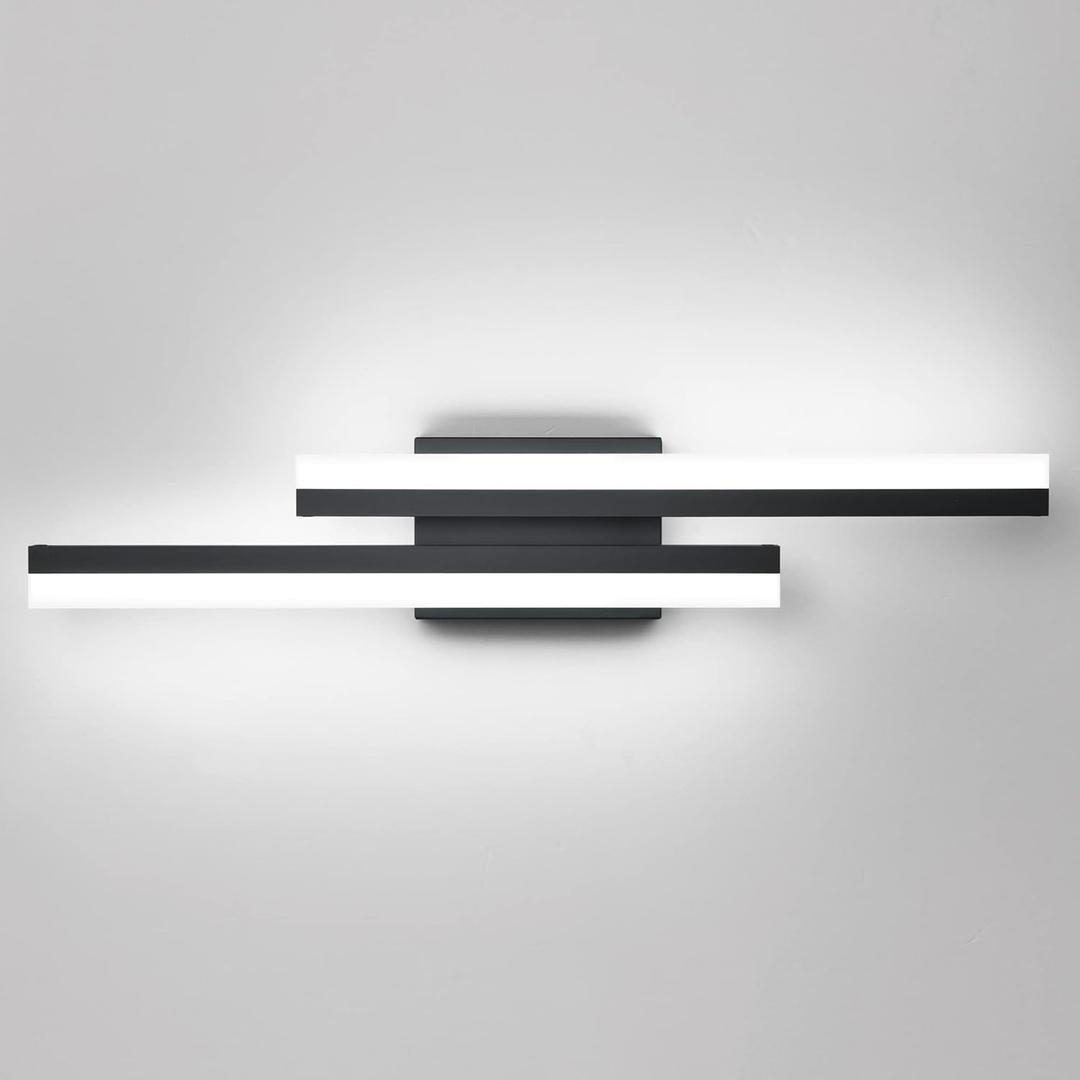 PRESDE 24 Inch LED Vanity Light Bar, Modern Black Bathroom Light Fixtures Over Mirror Dimmable
