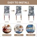 Stretch Dining Chair Covers Set of 6,Floral Print Chair Covers,Soft Removable Washable,Pet Friendly Furniture Protector,Universal Chair Slipcovers for Home, Kitchen,Ceremony Dining Room Seat (Gray Eight-petaled Flowers)