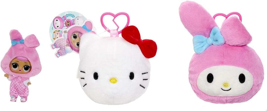LOL Surprise Loves Hello Kitty and Friends Reversible Plush - Blind Plush with Matching Tot, Sanrio Characters, On-The-Go Play, 5 Surprises, 6 Adorable Styles!
