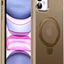 LeYi Phone Case for iPhone-11 Gold, for Magsafe with Stand [ Kickstand Ring Holder] Cover Funda para iPhone 11 Women Man Magnetic Mag Safe Rugged Military Grade Protective Slim ipone 11case, Gold