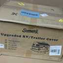 Upgrade 7-Layer Heavy Duty RV Cover 35-38 FT | Fits RVs with Roof Top A/C | All-Weather Travel Trailer RV Cover for Snow & Wind Protection | Rip-Stop Camper Cover with 5+2 Straps