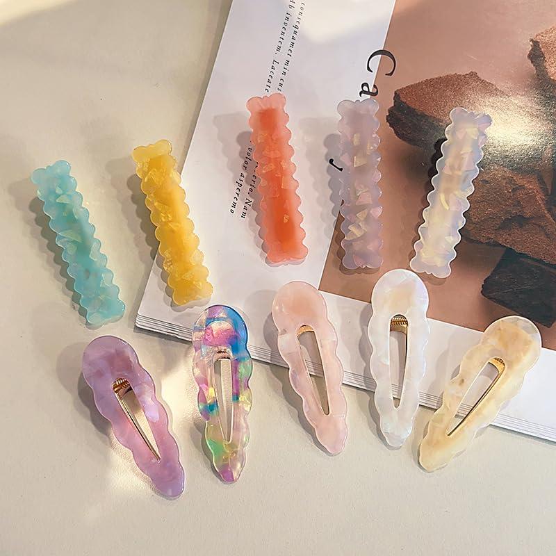 Lemeilleur 10 Pcs Acetic Acid Resin Alligator Hair Clips Hair Barrettes for Thin Thick Hair Styling Hair Accessories for Women Girls Kids