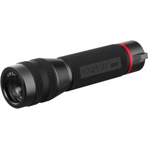 Coast GX20 1200 Lumen Waterproof Alkaline-Dual Power LED Flashlight with Twist Focus, Anti-Roll Cap and Textured Handle - Compatible with 4 x AAA Batteries (Included) or ZX750 Rechargeable Battery