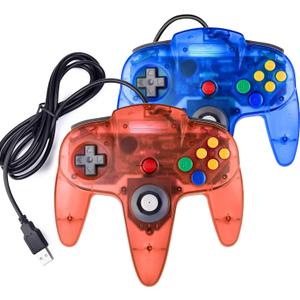 miadore 2 Packs USB Retro Controllers for N64 Gaming, PC Classic N64 Game Pad Joypad for Windows PC MAC Raspberry Pi