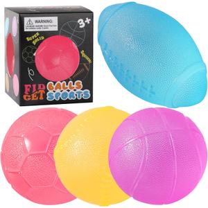 Fidget Toys Stress Balls for Kids & Adults - 4Pack Malt Sugar Squishy Fidget Toys, Slow Rise Gel Ball, Stretchy Squeeze Stress Relief Balls for Anxiety/Therapy/Classroom, Slow-Rise Sensory Toys