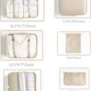 LANSKLBD 6 Set Packing Cubes for Travel, Luggage Organizers with Shoe & Toiletry Bags, Lightweight Suitcase Organizer for Carry-On, Washable Laundry Bags (Beige)