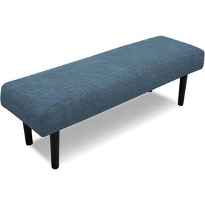 Stretch Bench Cover, Seat Covers, Bench Cushions Cover, Printed Seat Protector, Washable Slipcover, Rectangle for Dining Room, Living Room, Kitchen (Leaf Blue)