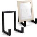 2 Pack Large Plate Stands for Display  8 Inch Black Metal Easel Stands for Picture Frames, Books, Platters, Photos & Artwork  Industrial-Style Tabletop Display Holder (Iron, 6 x 5.7 x 8)