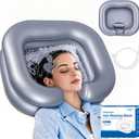 Inflatable Shampoo Basin for Bedridden and Disabled,Portable Shampoo Bowl for Injured, Hair Washing Basin for Childred,Pregnant Woman,Easy Hair Washing at Home (Silvery)