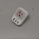 TESSAN European Travel Plug Adapter, US to Europe Plug Adapter with 2 USB C 1 USB A Port and 4 AC Outlets, Type C Plug Adaptor for EU Italy Spain France Portugal Iceland Greece Germany Turkey Denmark White