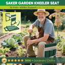 Saker Garden Kneeler and Seat Foldable Gardening Stool with Extendable Legs & Thickened Pad, Tool, Heavy Duty 400lbs Support for Elderly, Gardening, Outdoor Use