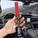 Turcee Leather Car Keychain, Creative Personality Leather Key Fob, Universal Key Fob Keychain for Men and Women (Red)