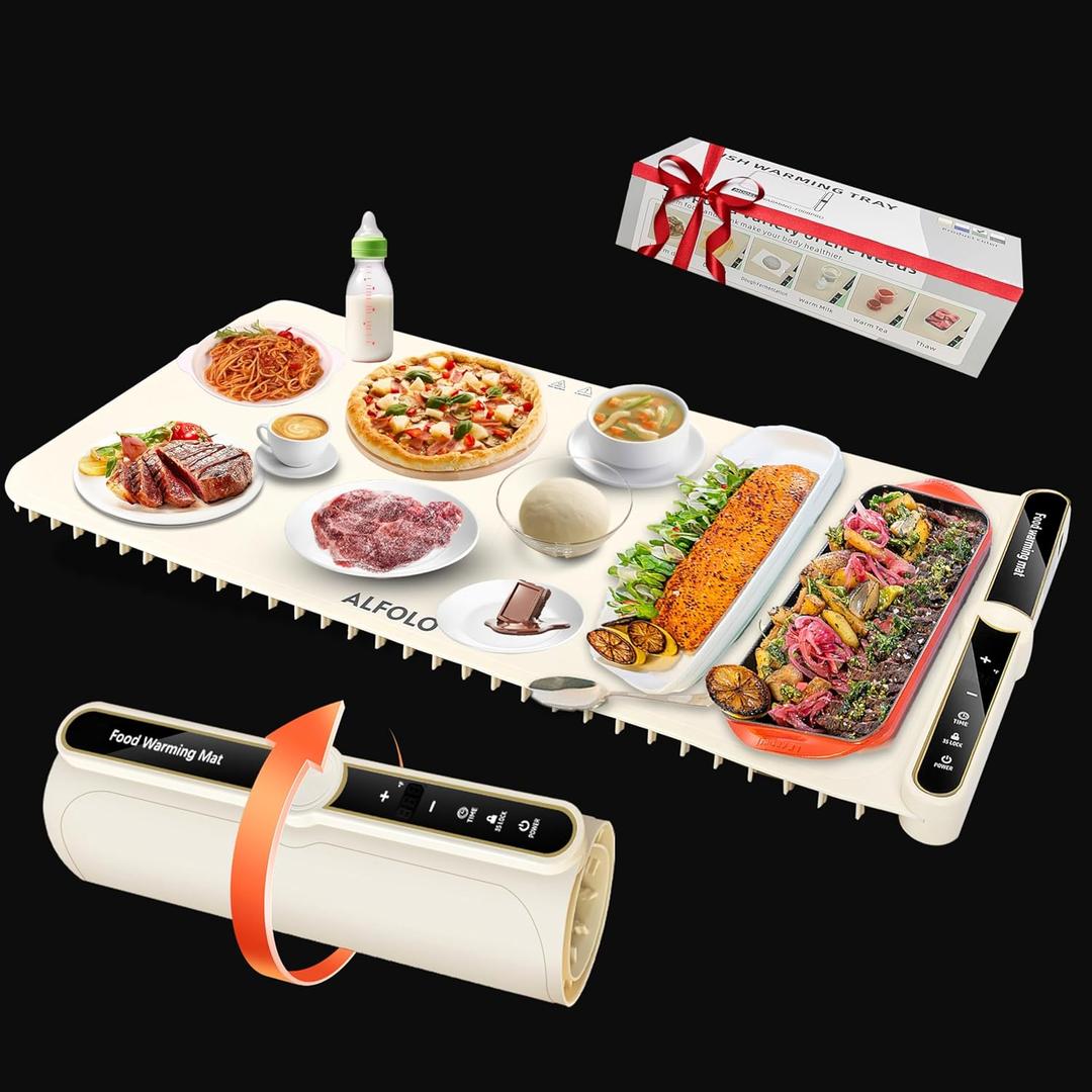 Warming Mat for Food Extra Large 31.5" Electric Warming Tray Warmers for Parties Buffet Portable Food Warming Mat Heating Mat for Food,Sourdough Warmer Defrosting Tray, 8s Fast Full Heat 9 Temp
