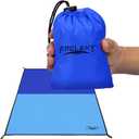 Frelaxy Pocket Picnic Blanket, Waterproof Sandproof Beach Mat, Compact Camping Tarp for Festivals, Hiking, Travel, Outdoor Recreation (Navy & Blue, 57'' x 71'')