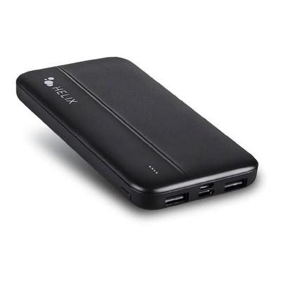 Helix TurboVolt+ 10000 mAh Power Bank - USB-A and USB-C Ports - Black