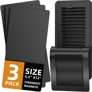 Magnetic Vent Covers (3-Pack) for Complete Sealing, 5.5" X 12" for Home Floor, Wall, and Ceiling Vents Upgraded Thickness for RV, HVAC, and AC Vents, Energy Savings, Floor Vent Not Included