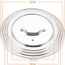Stainless Steel Universal Lid for Pans Pots Fits 8.25 9 10 11 12 Inch Cast Iron Skillets Frying Pans Woks - Design with Heat Resistant Handle and Vent Hole - Black Handle