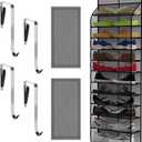 Kotkn Over The Door Shoe Organizer with 12 Large Breathable Pockets - Durable Hanging Storage for the Entire Family's Shoes (Gray)