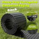 A ANLEOLIFE 20FT Galvanized Steel Landscape Edging Roll, 8" Tall Sturdy Flexible Corrugated Metal Lawn Border for Garden, Pathway & Flower Beds, Black