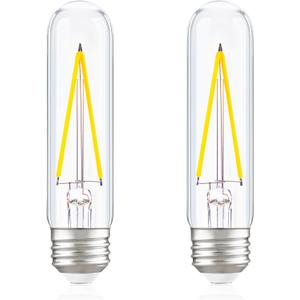 Dimmable E26 T30 T10 LED Bulb Long Tube Light Bulb 4W(40W Equivalent) ,Type T Tubular Light Bulbs for Curio Cabinet,Piano,Chandelier,Wall Sconces,AC120V Neutral White 4000K 400LM CRI 90,Pack of 2