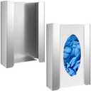 Blulu 1 Pcs Glove Box Holder Dispenser Stainless Steel Wall Mounted Box Organizer Wall Attachment Easily Store and Dispense Your Gloves Masks 9.75"H x 5.5"W X3.5"D