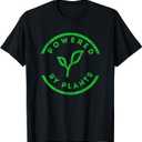 Powered by Plants T-Shirt Vegan Workout Shirt T-Shirt, XL