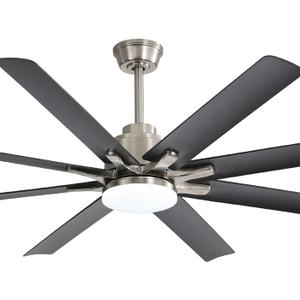 Sofucor 66 Inch Ceiling Fan with Lights Low Profile Black (Silver+Black)