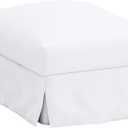 Heavy Cotton Farlov Ottoman Replacement Cover Made for IKEA Farlove Sofa Footstool Slipcover Only. (Cotton Pure White)