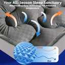 2~3In Extra Thick Mattress Topper Cooling Pillow Top Airflow Design for Hot Sleepers, Soft Comfort & Supportive, Pressure-Relieving Pad for Back & Side Sleepers, Easy Setup & Wash, Queen 60*80