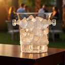 Crystal Clear Plastic Ice Bucket - Reusable Ice Container & Beverage Cooler, Perfect Bar Accessory for Parties, Themed Events, Picnics & Everyday Home Use