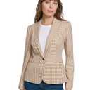 Tommy Hilfiger Womens Blazer Business Jacket with Flattering Fit and Single-Button Closure, Tobacco/Ivory, 14