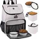 BAGLHERDog Travel Bag, Airline Approved Pet Supplies Backpack, Dog Travel Backpack with 2 Silicone Collapsible Bowls and 2 Food Baskets