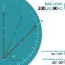 Third Hand Support Pole Heavy Duty, Cabinet Jacks for Installing Cabinets with 200 LBS Capacity and Expand from Size: 49.2" - 114.2" 2Pcs