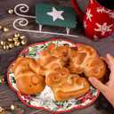 Fancy Land Christmas Oval Paper Plates Disposable Poinsettia Platters for Dinnerware Holiday Party Trays Decor Supplies 10 x 12 Inches 24Pcs