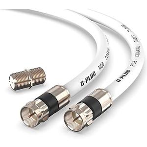 G-PLUG 100FT RG6 Coaxial Cable Connectors Set- High-Speed Internet, Broadband and Digital TV Aerial, Satellite Sky Cable Extension- Weather-Sealed Double Rubber O-Ring and Compression Connectors White G-PLUG 100FT RG6 Coaxial Cable Connectors Set- High-Speed Internet, Broadband and Digital TV Aerial, Satellite Sky Cable Extension- Weather-Sealed Double Rubber O-Ring and Compression Connectors White