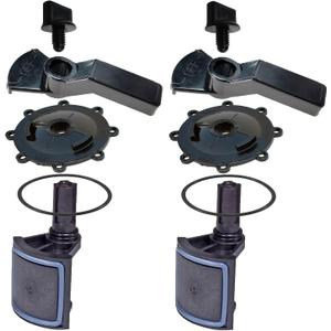 ATIE 2-Port/3-Port Pool Valve Rebuild Complete Kit Compatible with Jandy 2-way/3-way 4715, 4716, 4717 Valve and Gray Valves with Diverter Valve 4720, Cover 4606, Handle 7433 (2 Pack)